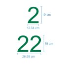 Selbstklebende fortlaufende Klebezahlen Zahlenaufkleber Aufkleber Zahlen wetterfest: 1 bis 100 (19 cm hoch, in grün)