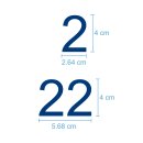 Selbstklebende fortlaufende Klebezahlen Zahlenaufkleber Aufkleber Zahlen wetterfest: 1 bis 100 (4 cm hoch, in blau)