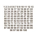 Selbstklebende fortlaufende Klebezahlen Zahlenaufkleber Aufkleber Zahlen wetterfest: 1 bis 100 (3 cm hoch, in braun)