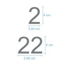 Selbstklebende fortlaufende Klebezahlen Zahlenaufkleber Aufkleber Zahlen wetterfest: 1 bis 100 (4 cm hoch, in grau)