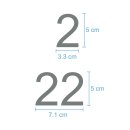 Selbstklebende fortlaufende Klebezahlen Zahlenaufkleber Aufkleber Zahlen wetterfest: 1 bis 100 (5 cm hoch, in grau)