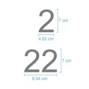 Selbstklebende fortlaufende Klebezahlen Zahlenaufkleber Aufkleber Zahlen wetterfest: 1 bis 100 (7 cm hoch, in grau)