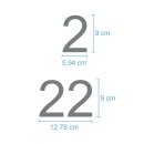 Selbstklebende fortlaufende Klebezahlen Zahlenaufkleber Aufkleber Zahlen wetterfest: 1 bis 100 (9 cm hoch, in grau)