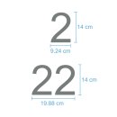 Selbstklebende fortlaufende Klebezahlen Zahlenaufkleber Aufkleber Zahlen wetterfest: 1 bis 100 (14 cm hoch, in grau)