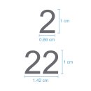 Selbstklebende fortlaufende Klebezahlen Zahlenaufkleber Aufkleber Zahlen wetterfest: 1 bis 100 (1 cm hoch, in silber)