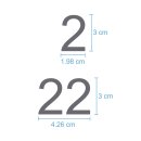 Selbstklebende fortlaufende Klebezahlen Zahlenaufkleber Aufkleber Zahlen wetterfest: 1 bis 100 (3 cm hoch, in silber)
