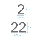 Selbstklebende fortlaufende Klebezahlen Zahlenaufkleber Aufkleber Zahlen wetterfest: 1 bis 100 (6 cm hoch, in silber)