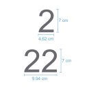 Selbstklebende fortlaufende Klebezahlen Zahlenaufkleber Aufkleber Zahlen wetterfest: 1 bis 100 (7 cm hoch, in silber)