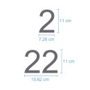 Selbstklebende fortlaufende Klebezahlen Zahlenaufkleber Aufkleber Zahlen wetterfest: 1 bis 100 (11 cm hoch, in silber)