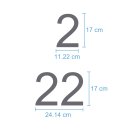 Selbstklebende fortlaufende Klebezahlen Zahlenaufkleber Aufkleber Zahlen wetterfest: 1 bis 100 (17 cm hoch, in silber)