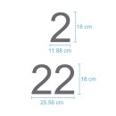 Selbstklebende fortlaufende Klebezahlen Zahlenaufkleber Aufkleber Zahlen wetterfest: 1 bis 100 (18 cm hoch, in silber)