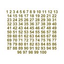 Selbstklebende fortlaufende Klebezahlen Zahlenaufkleber Aufkleber Zahlen wetterfest: 1 bis 100 (11 cm hoch, in gold)