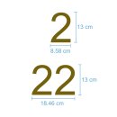 Selbstklebende fortlaufende Klebezahlen Zahlenaufkleber Aufkleber Zahlen wetterfest: 1 bis 100 (13 cm hoch, in gold)