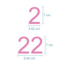Selbstklebende fortlaufende Klebezahlen Zahlenaufkleber Aufkleber Zahlen wetterfest: 1 bis 100 (7 cm hoch, in rosa)