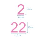 Selbstklebende fortlaufende Klebezahlen Zahlenaufkleber Aufkleber Zahlen wetterfest: 1 bis 100 (15 cm hoch, in rosa)