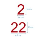 Selbstklebende fortlaufende Klebezahlen Zahlenaufkleber Aufkleber Zahlen wetterfest: 1 bis 100 (10 cm hoch, in rot)