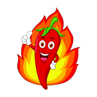 Fun Aufkleber scharfe Chilischote mit Flamme – witziger Sticker für Auto & Co.