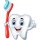 Kleberio selbstklebender Aufkleber Zahn mit Zahnbürste Zahnarzt Zahnfee Kinder Zahnpflege Sticker