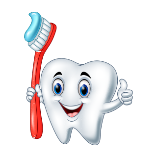 Zahn mit Zahnbürste Aufkleber – lustiger Fun Sticker für Kinder & Zahnarztpraxis (11 x 9 cm)