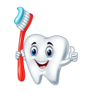 Zahn mit Zahnbürste Aufkleber – lustiger Fun...