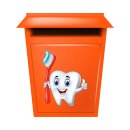 Zahn mit Zahnbürste Aufkleber – lustiger Fun Sticker für Kinder & Zahnarztpraxis (11 x 9 cm)