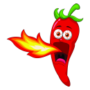 Chili Cartoon Aufkleber – lustiger Feuer speiender...