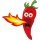 Aufkleber scharfe rote Chilischote speit Feuer wasserfest Gemüse Sticker Küche Autoaufkleber Restaurant Deko