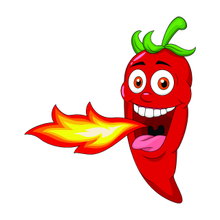 Fun Aufkleber – Lustige Chili Cartoon Sticker feuerrot, wetterfest & UV-beständig (11 x 10 cm)