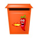 Fun Aufkleber – Lustige Chili Cartoon Sticker feuerrot, wetterfest & UV-beständig (11 x 10 cm)