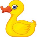 Aufkleber Gelbe Ente wasserfest Teich Sticker Familie...