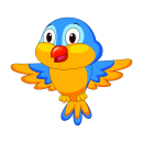 Blau-gelber Vogel Aufkleber – lustiger Fun Sticker...