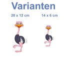 Aufkleber Strauß wasserfest Sticker Familie Vogel fröhlich lächeln Tier komisch Kinder Deko Autoaufkleber