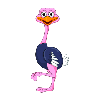 Strauß Fun Aufkleber – lustiger Vogel-Sticker für Auto & Fenster (14 x 6 cm)