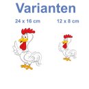 Aufkleber Hahn wasserfest Sticker Familie Vogel Huhn lächeln Tier Bauernhof Kinder Deko Autoaufkleber