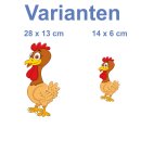 Aufkleber Roter Hahn wasserfest Sticker Familie Vogel Huhn lächeln Tier Bauernhof Kinder Deko Autoaufkleber