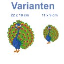 Aufkleber Pfau wasserfest Sticker Familie Vogel lächeln Tier Bauernhof bunt Kinder Deko Autoaufkleber