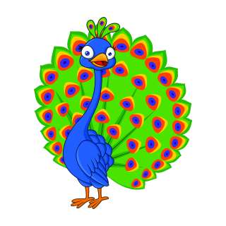 Pfau Fun Aufkleber – bunter, wetterfester Vogel-Sticker für Kinder & Familie (11 x 9 cm)