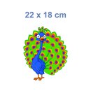 Pfau Fun Aufkleber – bunter, wetterfester Vogel-Sticker für Kinder & Familie (22 x 18 cm)
