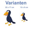 Aufkleber Rabe wasserfest Sticker Familie Vogel lächeln Tier Krähe Schnabel Kinder Deko Autoaufkleber 22 x 17 cm