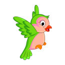 Grüner Vogel Fun Aufkleber – bunter Sticker...