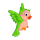 Grüner Vogel Fun Aufkleber – bunter Sticker für Auto, Fenster & Kinder (12 x 8 cm)