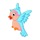 Blauer Vogel Fun Aufkleber – wetterfester...