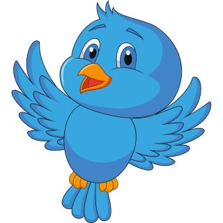 Aufkleber Kleiner Blauer Vogel wasserfest Sticker Familie Vogel lächeln Tier bunt Schnabel Kinder Deko Autoaufkleber
