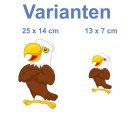 Aufkleber Adler wasserfest Sticker Familie Vogel lächeln Tier See Schnabel Kinder Deko Autoaufkleber 13 x 7 cm