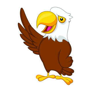 Winkender Adler Fun Aufkleber – lustiger Vogel-Sticker für Auto & Co.