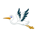 Storch Fun Aufkleber – lustiger Vogel-Sticker...