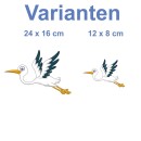 Aufkleber Storch wasserfest Sticker Familie Vogel lächeln Tier Schnabel Kinder Deko Autoaufkleber 12 x 8 cm