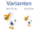 Aufkleber Pelikan wasserfest Sticker Familie Vogel lächeln Tier See Schnabel Kinder Deko Autoaufkleber