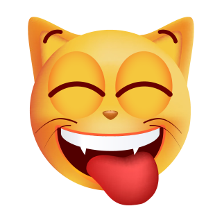 Katze Zunge rausstrecken Aufkleber – Witziger Sticker für Innen & Außen