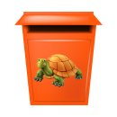 Tier Aufkleber Schildkröte – wetterfester Sticker mit orangem Panzer
